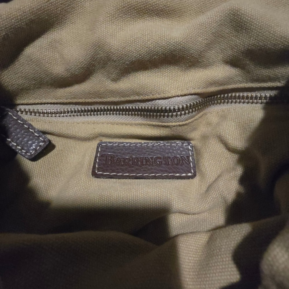 Barrington Canvas Leather Rucksack Backpack Tan Brown Delta SkyMiles Tag - Picture 3 of 10